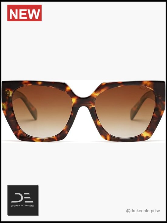 Oversized Square Cateye Polarized Sunglasses UV400 TAC Lenses Polycarbonate